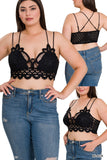 Zenana Women's Plus Size Lace Bralette with Bra Pads