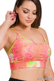 Zenana Plus Size Tie Dye Sports Bra