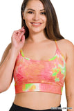 Zenana Plus Size Tie Dye Sports Bra