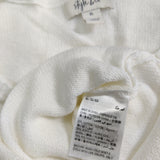 Style & Co. Women's Sweater Texture Sleeve Pullover White XL