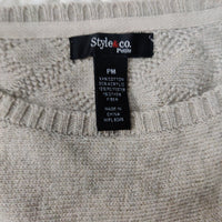 Style & Co. Women's Petite Textured Sweater Hammock Heather PM