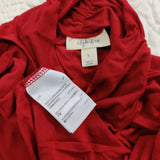 Style & Co. Women's Mock Neck Long Sleeve Top Red Large