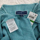 Karen Scott Solid Textured Rollneck Pullover Sweater, Aqua, Large