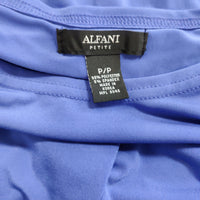 Alfani Womens Petites Matte Jersey Stretch Pullover Top Blue PP