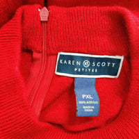 Karen Scott Petite Mock-Neck Sweater Red PXL