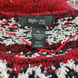 Style Co Petite Fair Isle Marled Sweate New Red Amore Combo PL