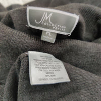 JM Collection Petite Button-Cuff Turtleneck Charcoal Heather PL