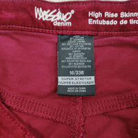 MOSSIMO WOMEN'S HIGH RISE SKINNY JEANS, RED, SIZE 16/33/R