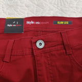 Style & Co. Petite Slim-Fit Tummy-Control, Deep Scarlet 8PS