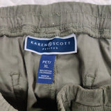 Karen Scott Womens Petites Corduroy Comfort Waist Ankle Pants Green PXL