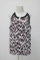 Calvin Klein Printed Keyhole Halter Top Shell Blush Multi XL