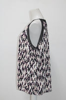 Calvin Klein Printed Keyhole Halter Top Shell Blush Multi XL