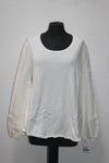 Style & Co. Women's Sweater Texture Sleeve Pullover White XL