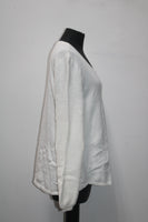 Style & Co. Women's Sweater Texture Sleeve Pullover White XL