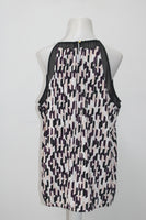 Calvin Klein Printed Keyhole Halter Top Shell Blush Multi XL