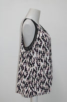 Calvin Klein Printed Keyhole Halter Top Shell Blush Multi XL