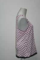 Jenni Lace-Trimmed Pajama Tank Top Light Pink Dots L