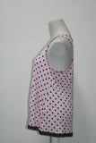 Jenni Lace-Trimmed Pajama Tank Top Light Pink Dots L