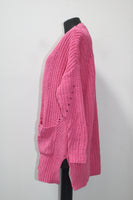 Style & Co. Women's Sweater Chenille Openfront Cardigan Pink S