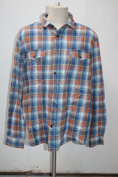 George Men's  Flannel Shirt Blue XL(46-48) Pre-Owned