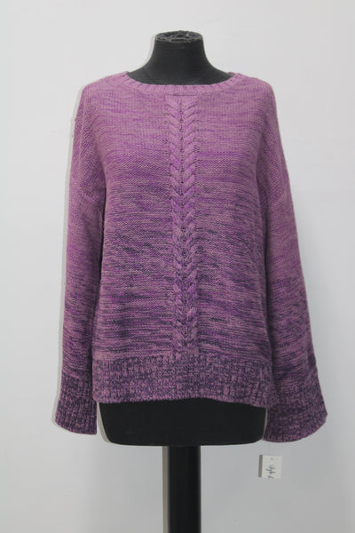 Style & Co. Women's Marl Braid Pullover Sweater, Purple, M