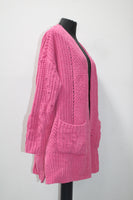 Style & Co. Women's Sweater Chenille Openfront Cardigan Pink S