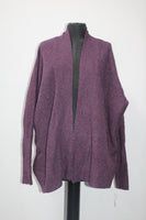 Style & Co. Women's Ribbed Sleeve Open Front Cardigan  Purple XL