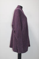 Style & Co. Women's Ribbed Sleeve Open Front Cardigan  Purple XL