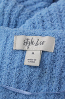 Style & Co. Women's Sweater Vneck Cozy Pullover Blue M