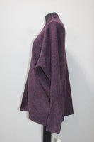 Style & Co. Women's Ribbed Sleeve Open Front Cardigan  Purple XL