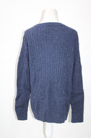 Karen Scott Nep Cobble Crewneck Sweater Navy XL