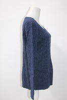 Karen Scott Nep Cobble Crewneck Sweater Navy XL