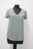 Style & Co. Women's Striped T-Shirt New Pale SageWhite S