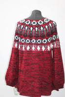 Style Co Petite Fair Isle Marled Sweate New Red Amore Combo PL