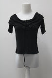 Sage The Label Off-The-Shoulder Lace-Up Top Black L