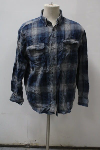 George Men's  Flannel Shirt Blue L(42-44) Pre-Owned