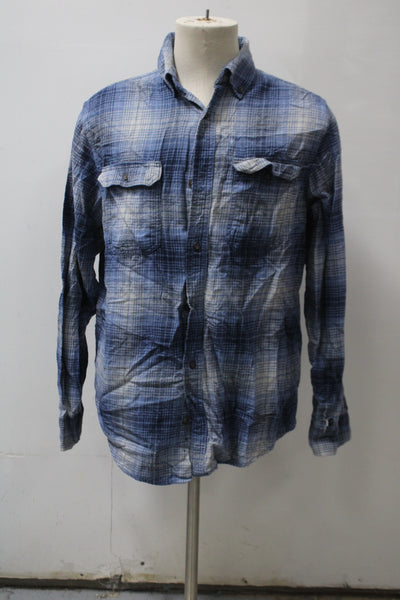 George Men's  Flannel Shirt Blue L(42-44) Pre-Owned