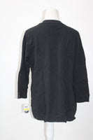 Karen Scott 3/4 Sleeve Ribbed Yoke Cardigan Black PM