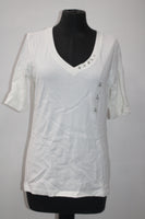 Karen Scott Elbow-Sleeve Cotton Top Bright White S