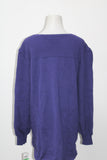 Style & Co. Women's Sweater Vneck Pleat Sleeve Tunic Purple Large