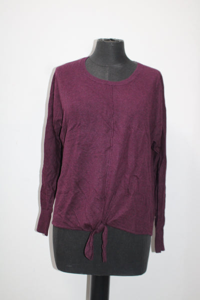 Style & Co. Petite Tie-Front Sweater - Sugar Plum, PS