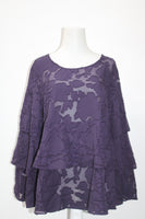 Style Co Burnout Tiered Top Dark Grape M