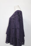 Style Co Burnout Tiered Top Dark Grape M