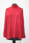 Style & Co. Women's Mock Neck Long Sleeve Top Red Large