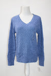 Karen Scott Marl Vneck Sweater Navy S