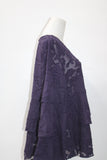 Style Co Burnout Tiered Top Dark Grape M