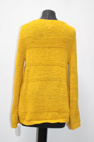 Style & Co. Women's Sweater Mix Stitch Tape Pullover Yellow LARGE