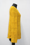 Style & Co. Women's Sweater Mix Stitch Tape Pullover Yellow LARGE