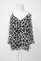 Bar III Cold-Shoulder Giraffe-Print To Blush Combo S