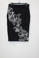 RACHEL Rachel Roy Paisley-Print Pencil Skirt BlackNatural M